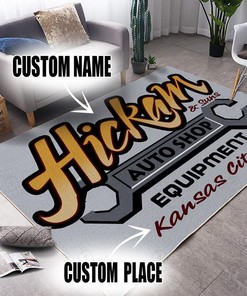Personalized Auto Shop Equipment Hot Rod Rug for Home Decoration