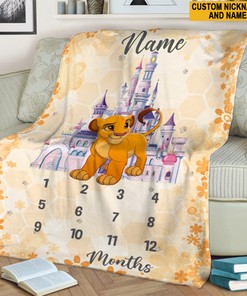 Personalized Baby Boy Quilt Blanket, Lion Design, Safari Baby Shower, Jungle Baby Fleece, Custom Name Blanket, Baby Gift