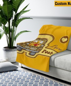 Personalized Baby Boy Quilt Blanket, Winnie the Pooh Design, Pooh Car Baby Shower Gift, Custom Name Blanket, Baby Birthday Gift