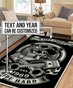 Personalized Biker Motorcycle Rug for Home Decoration