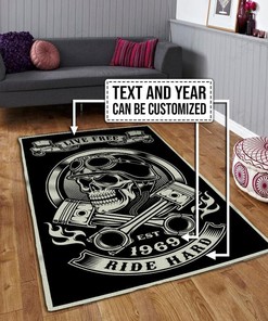 Personalized Biker Motorcycle Rug for Home Decoration