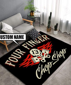 Personalized Chop Shop Hot Rod Rug - Unique Home Decor for Hot Rod Enthusiasts