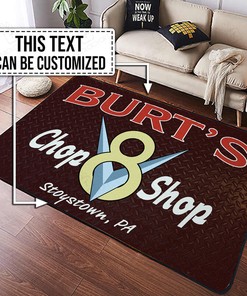 Personalized Chop Shop Hot Rod V8 Area Rug for Home Decoration