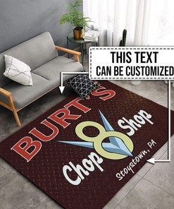 Personalized Chop Shop Hot Rod V8 Area Rug for Home Decoration