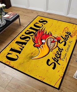 Personalized Classic Garage Hot Rod Area Rug for Garage