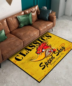 Personalized Classic Garage Hot Rod Area Rug for Garage