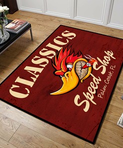 Personalized Classic Garage Speed Shop Area Rug