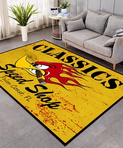Personalized Classic Speed Shop Hot Rod Area Rug