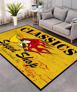 Personalized Classic Speed Shop Hot Rod Area Rug for Garage