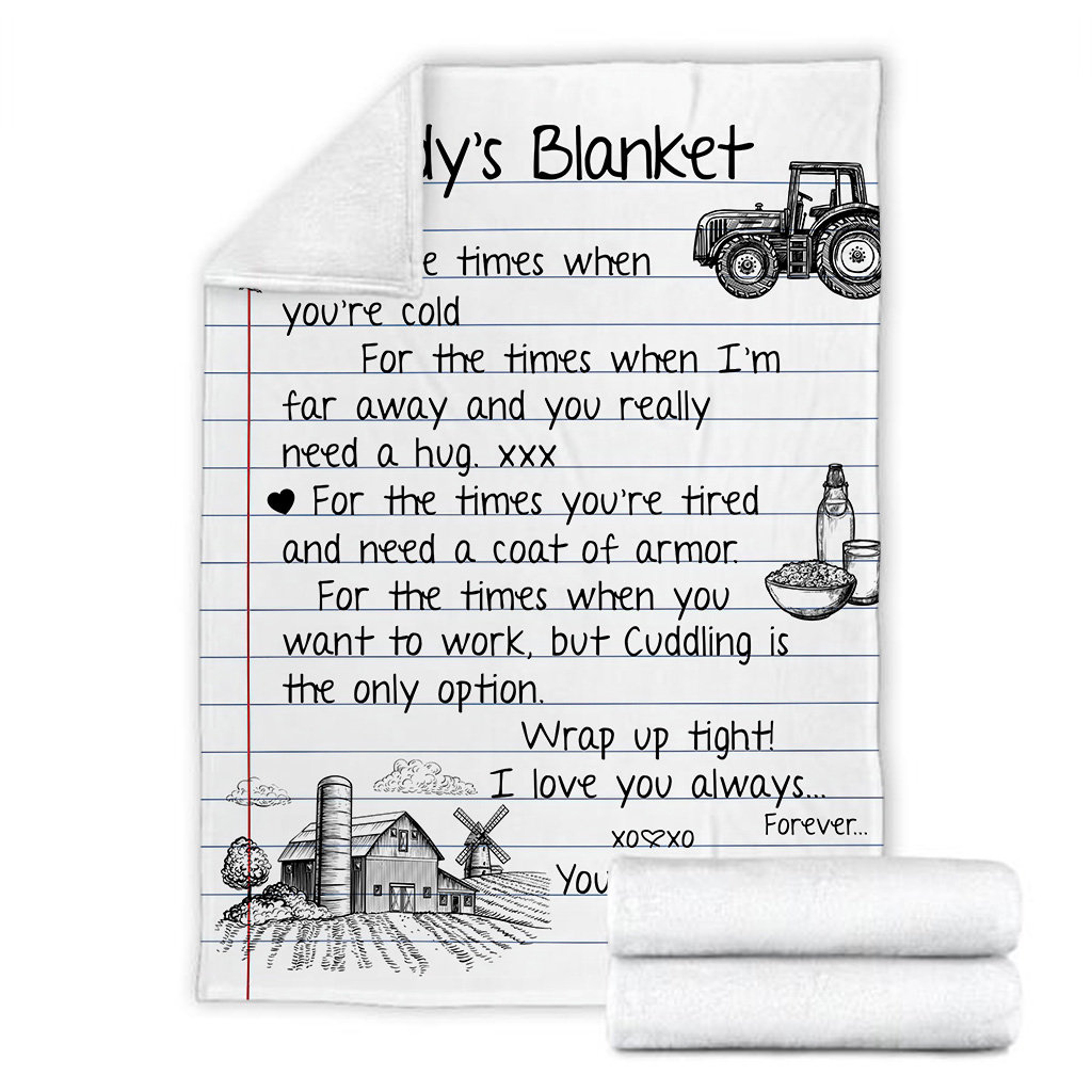 Personalized Daddy's Farmer Quilt Blanket, Father's Day Blanket, Fleece Sherpa Quilt Blanket, Custom Name Quilt Blanket, Home Decor