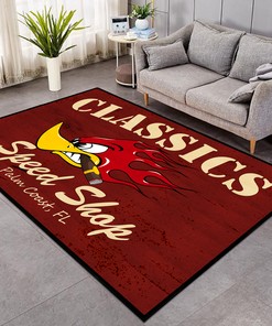 Personalized Devil Classic Garage Speed Shop Area Rug