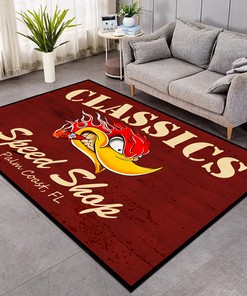 Personalized Devil Classic Speed Shop Area Rug