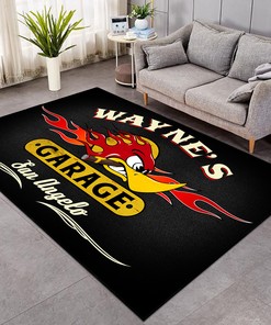 Personalized Devil Fire Speed Shop Garage Area Rug