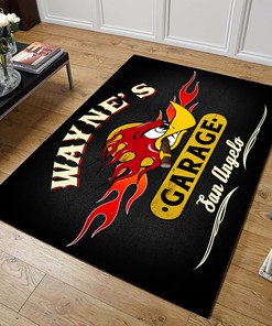Personalized Devil Fire Speed Shop Garage Area Rug