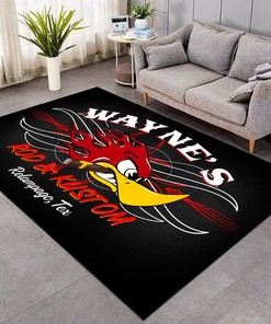 Personalized Devil Rod And Pinstripe Speed Shop Area Rug