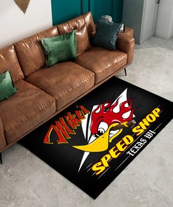 Personalized Devil Speed Shop Garage Area Rug
