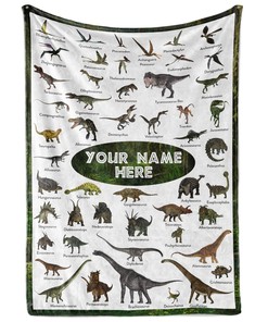 Personalized Dinosaur Blanket, Personalized Blanket for Office, Camping & Picnic