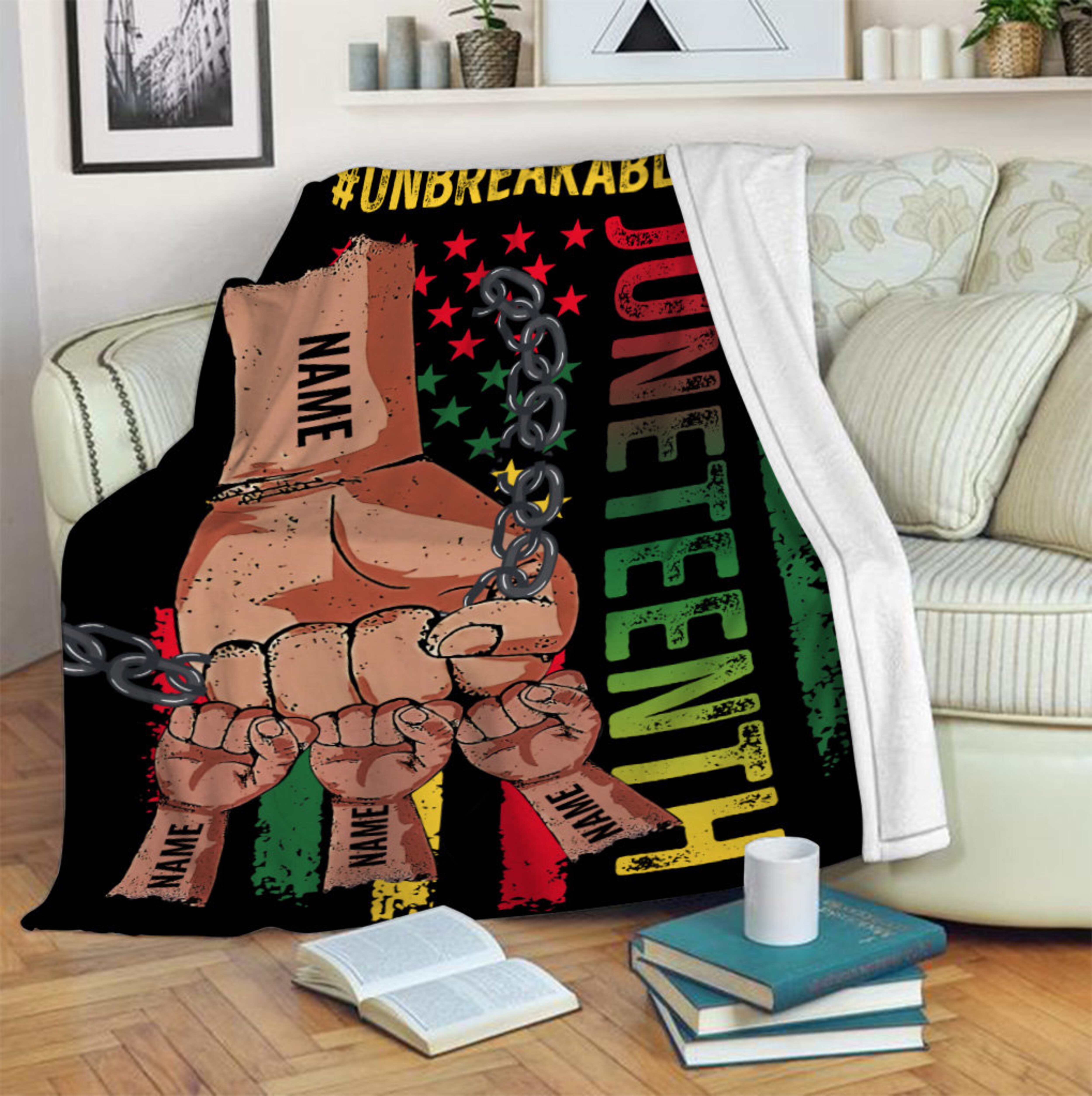 Personalized Father's Day Juneteenth Quilt Blanket, Unbreakabledad Quilt Blanket, Father's Day Gift, Dad Gift Ideas, Gift From Kid