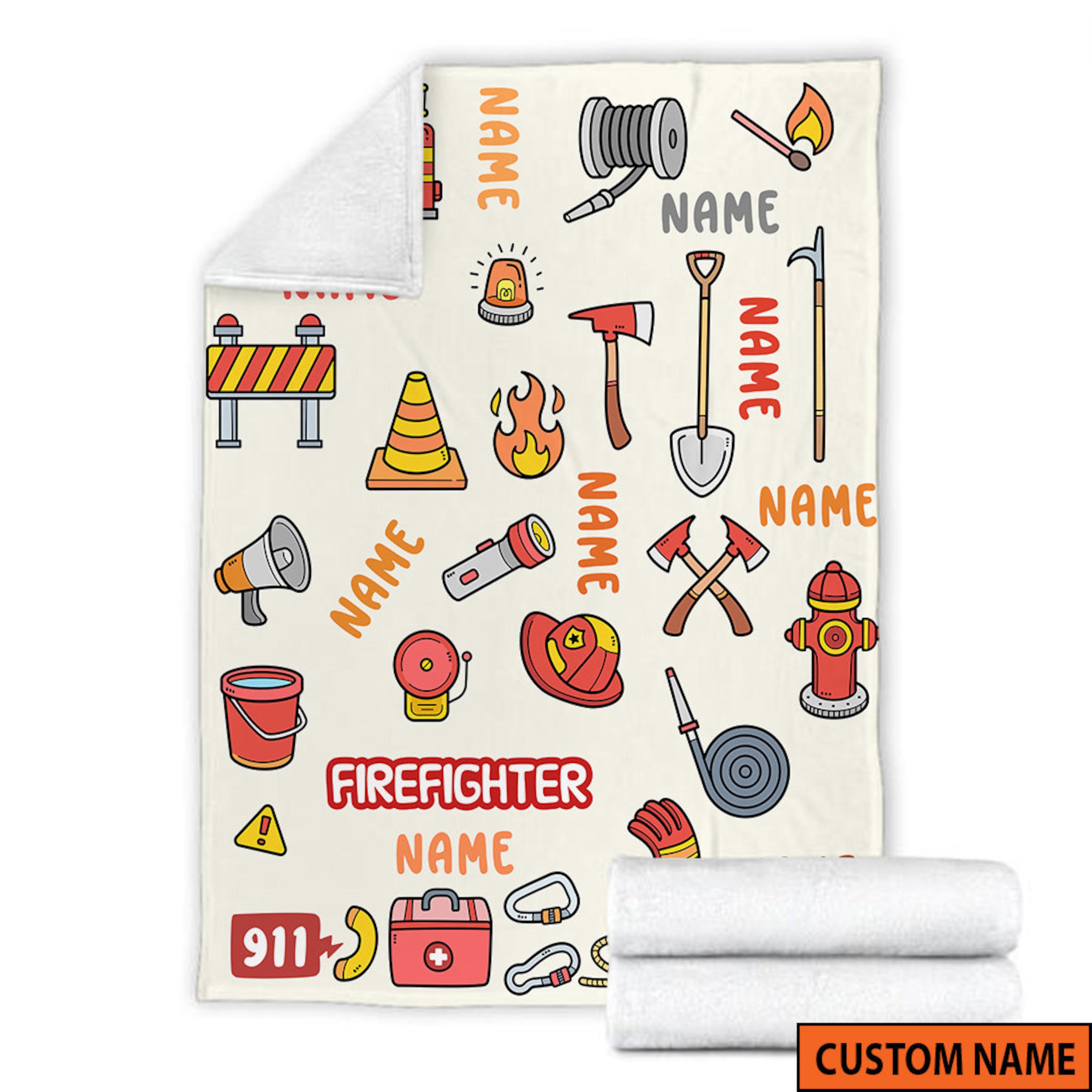 Personalized Firefighter Dad Fleece Quilt Blanket, Fire Car Quilt Blanket, Father's Day Gift, Soft Mink Sherpa Quilt Blanket