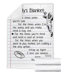Personalized Football Daddy's Quilt Blanket, Father's Day Blanket, Fleece Sherpa Quilt Blanket, Custom Name Quilt Blanket, Home Decor
