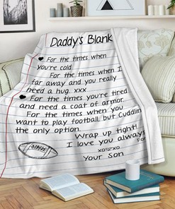 Personalized Football Daddy's Quilt Blanket, Father's Day Blanket, Fleece Sherpa Quilt Blanket, Custom Name Quilt Blanket, Home Decor