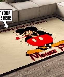 Personalized Garage Mouse Fink Rug Hot Rod Rug for Garage