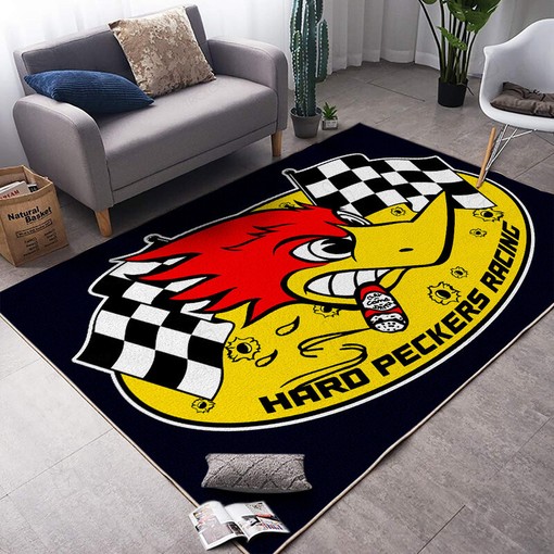 Personalized Hard Peckers Hot Rod Rug for Garage