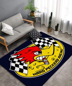 Personalized Hard Peckers Hot Rod Rug for Garage