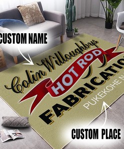 Personalized Hot Rod Funny Area Rug for Home Decoration