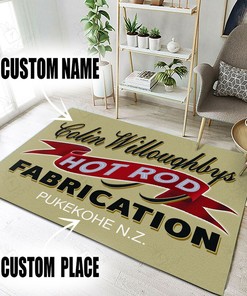 Personalized Hot Rod Funny Area Rug for Home Decoration
