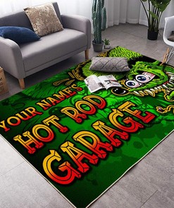 Personalized Hot Rod Garage Rug Rat Fink Rug for Garage