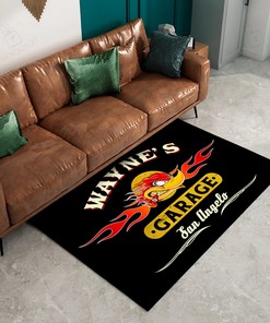 Personalized Hot Rod Garage Speed Shop Area Rug for Garage