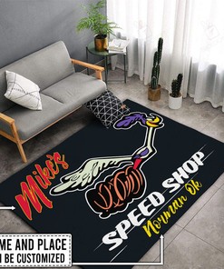 Personalized Hot Rod Racing Rug - Customizable Rug for Racing Fans