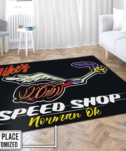 Personalized Hot Rod Racing Rug - Customizable Rug for Racing Fans
