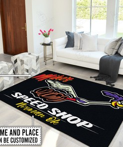 Personalized Hot Rod Racing Rug - Customizable Rug for Racing Fans