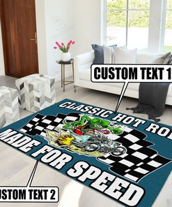 Personalized Hot Rod Rat Fink Rug Hot Rod Rug for Garage