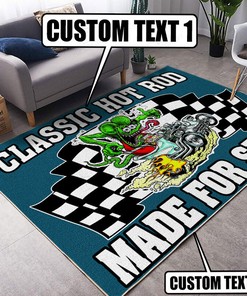 Personalized Hot Rod Rat Fink Rug Hot Rod Rug for Garage