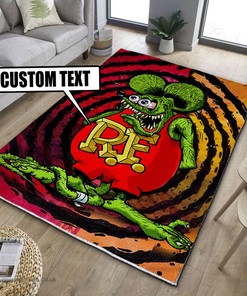 Personalized Hot Rod Rat Rod Rug Hot Rod Rug for Garage