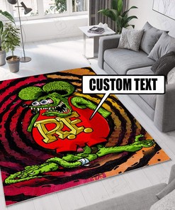 Personalized Hot Rod Rat Rod Rug Hot Rod Rug for Garage