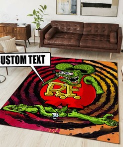 Personalized Hot Rod Rat Rod Rug Hot Rod Rug for Garage