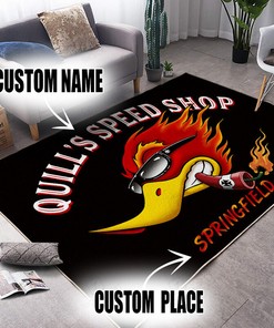 Personalized Hot Rod Speed Shop Area Rug for Garage
