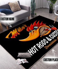 Personalized Hot Rods And Customs Area Rug for Home Decoration