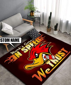 Personalized In Speed We Trust Hot Rod Area Rug for Hot Rod Lovers