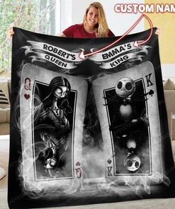Personalized Jack Skellington And Sally Nightmare Before Christmas Blanket
