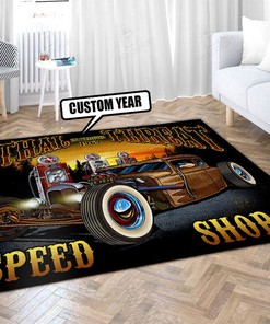 Personalized Lethal Threat Speed Shop Hot Rod Rug for Home Decor