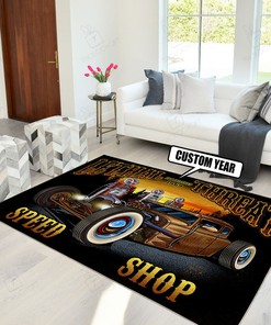Personalized Lethal Threat Speed Shop Hot Rod Rug for Home Decor