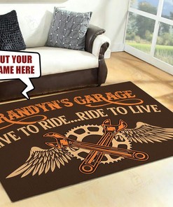 Personalized Live To Ride Motocycle Rug - Perfect Gift for Hot Rod Lovers