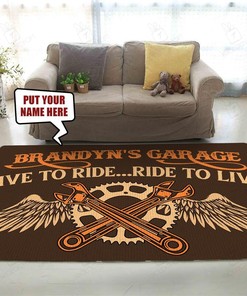 Personalized Live To Ride Motocycle Rug - Perfect Gift for Hot Rod Lovers
