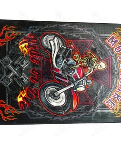 Personalized Motorbike Rider Or Die Area Rug for Home Decoration