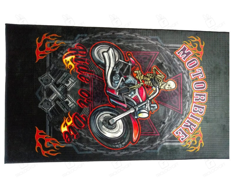 Personalized Motorbike Rider Or Die Area Rug for Home Decoration